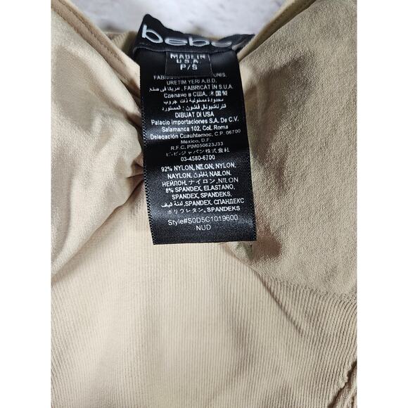 Bebe Women's Camisole Tank Smoothing Tummy Control Small Padding Beige - Picture 3 of 7